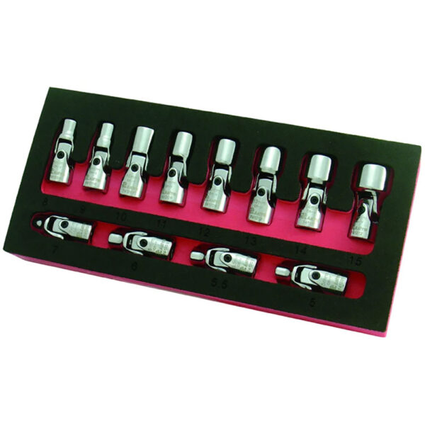 Astro Pneumatic 12PC 1/4'' Drive Flex Socket Set, 6 Point, Metric 7412