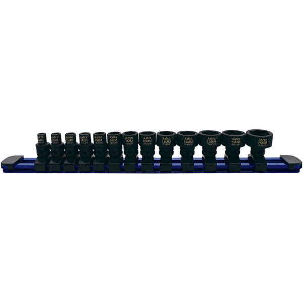 Astro Pneumatic 13PC 1/4'' Drive Low Profile Nano Impact Sockets, Metric 78113